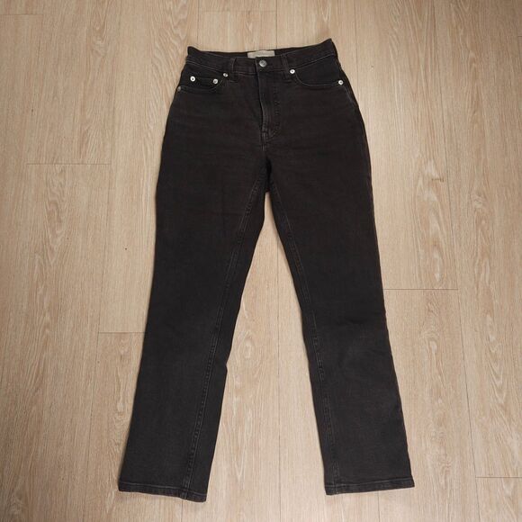 Everlane The Original Cheeky Jeans Womens Size 24S Black Straight High Rise - Picture 1 of 13